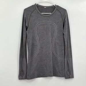 Lululemon swiftly gray long sleeve 6 floral‎
